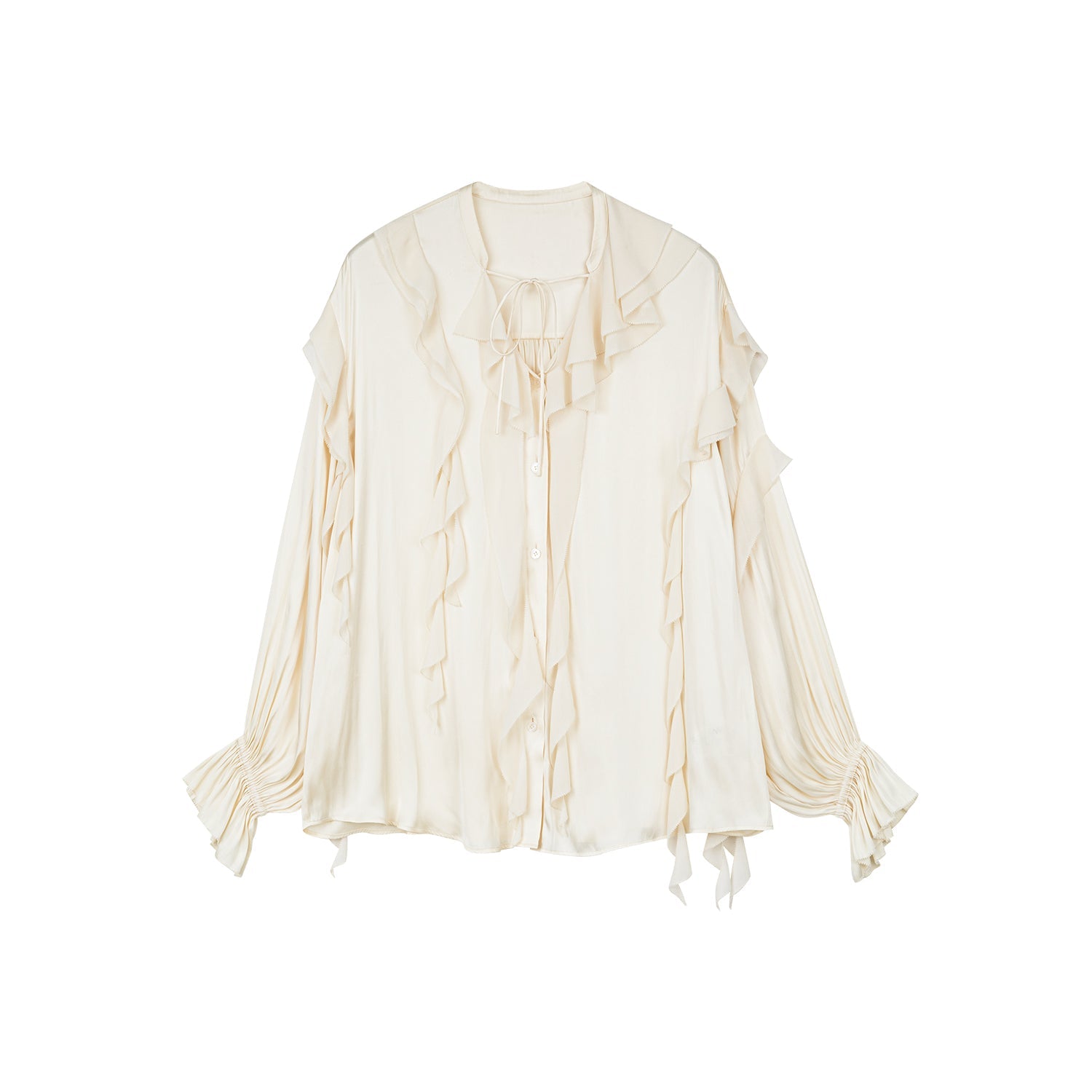 Ruffle detail chiffon shirt