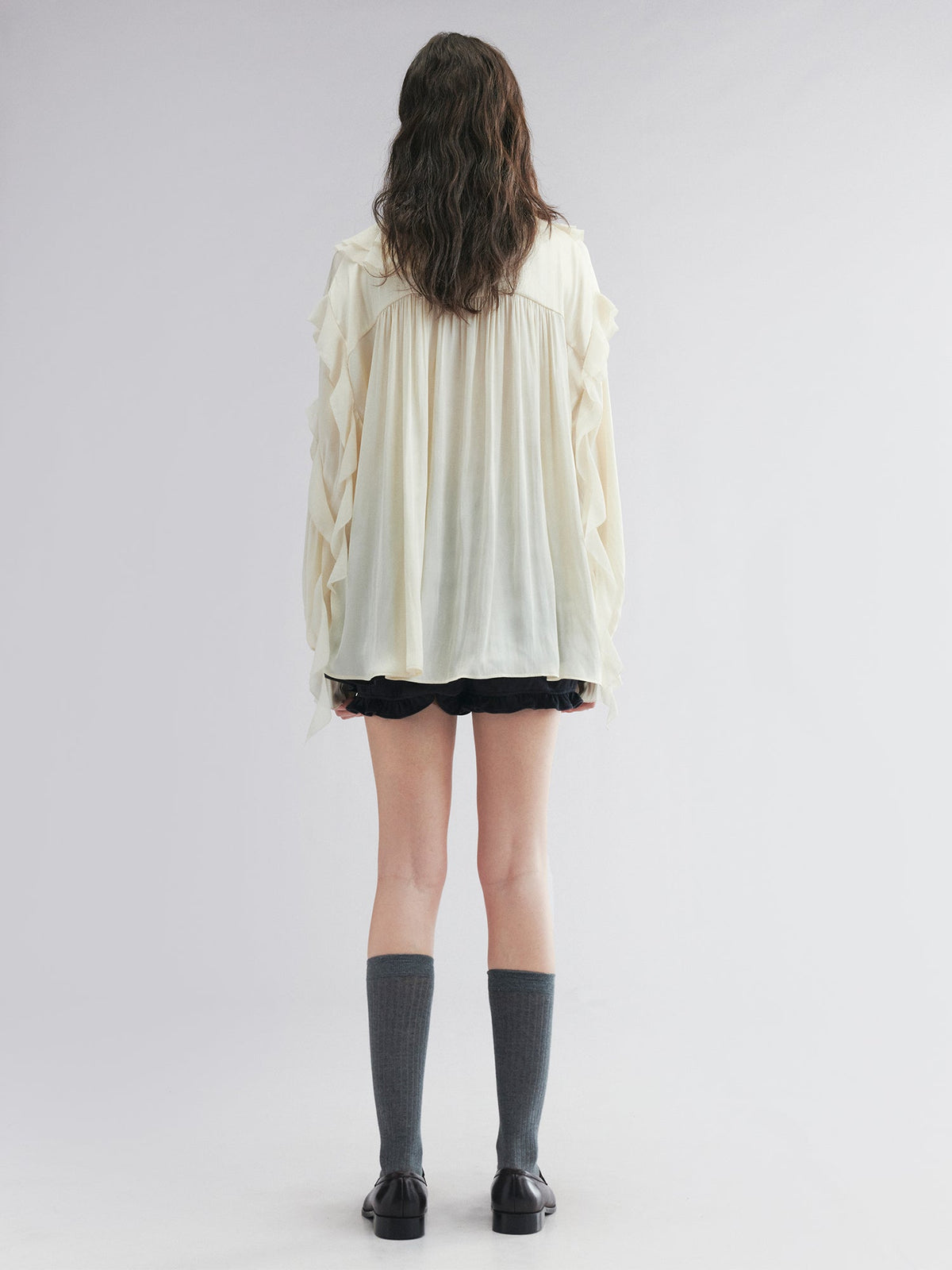 Ruffle detail chiffon shirt