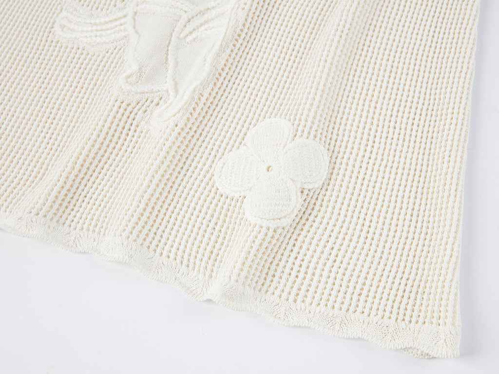 Knit vest with love and angel print