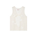 Knit vest with love and angel print