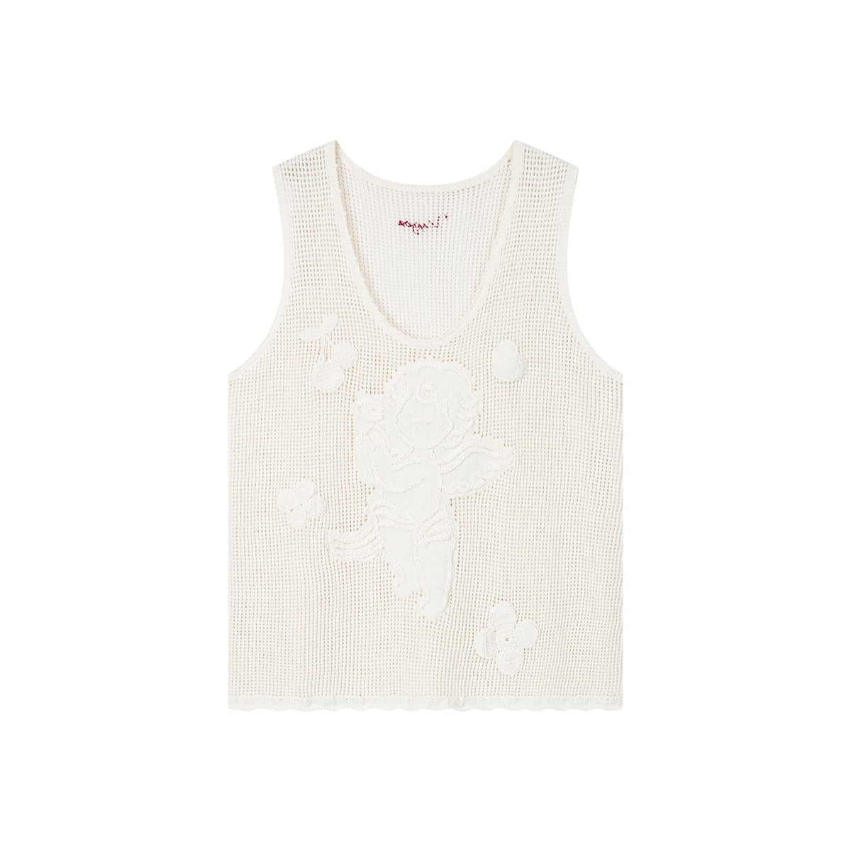 Knit vest with love and angel print