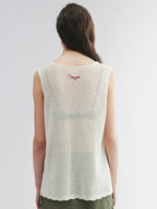 Knit vest with love and angel print