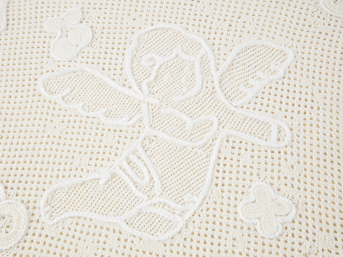 Pullover knit with love and angel print