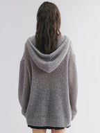 Hooded pullover knit with cherry print