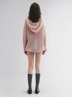 Hooded pullover knit with cherry print