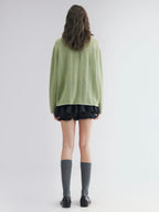Knit cardigan with love and angel print
