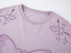Long sleeve layered tee with love and angel print