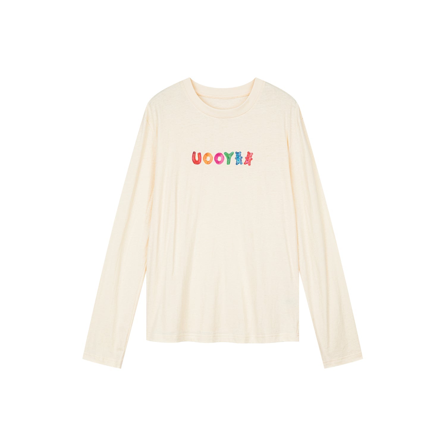 Long sleeve tee with gummy bear logo print