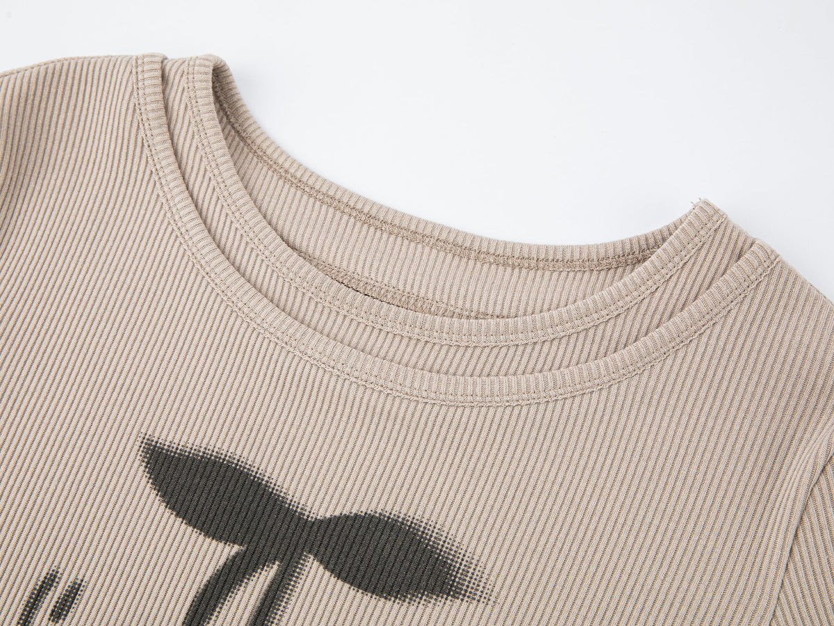 Layered tee with cherry print