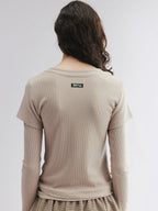 Layered tee with cherry print