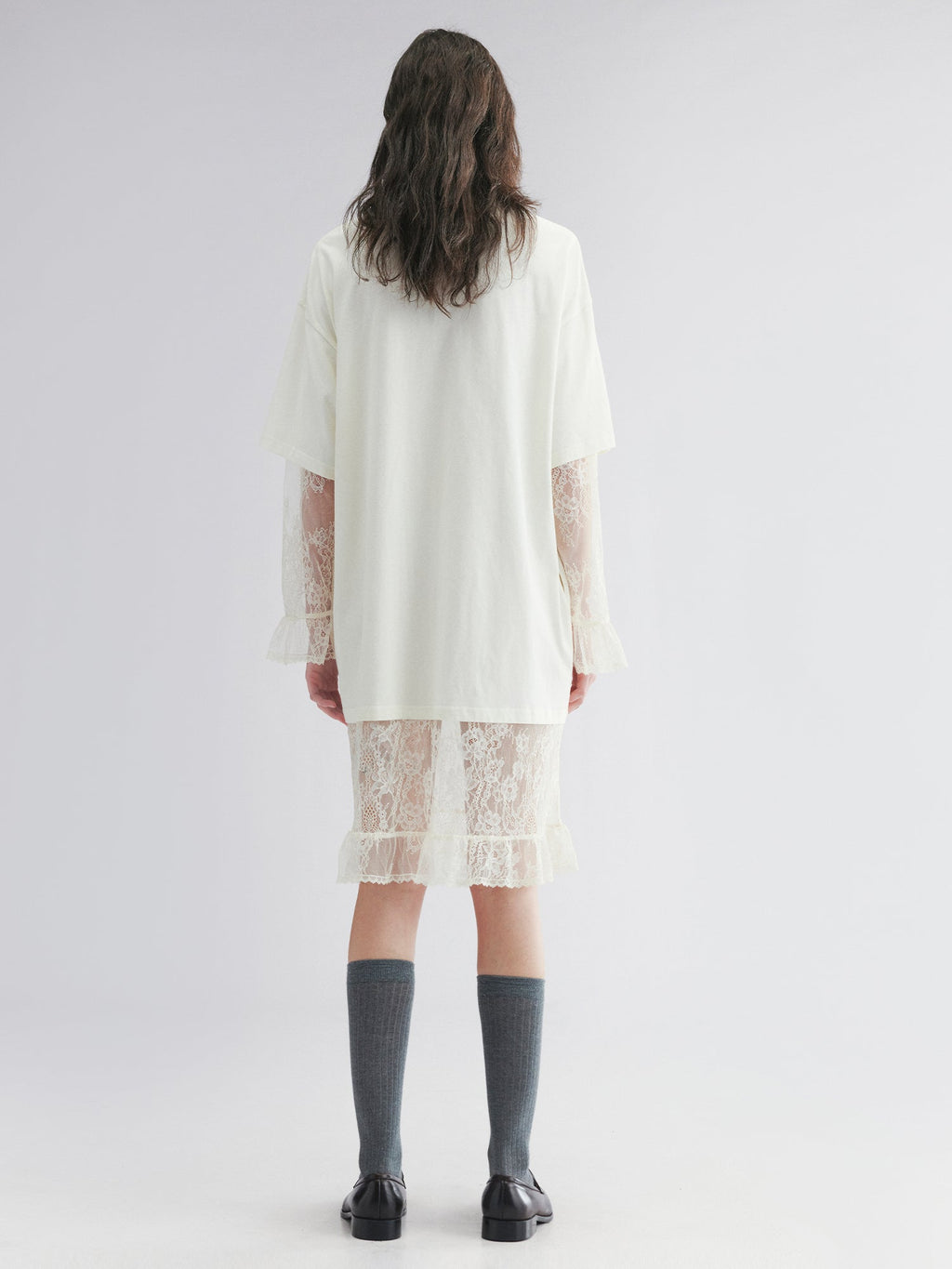 Layered tee dress with love and angel print