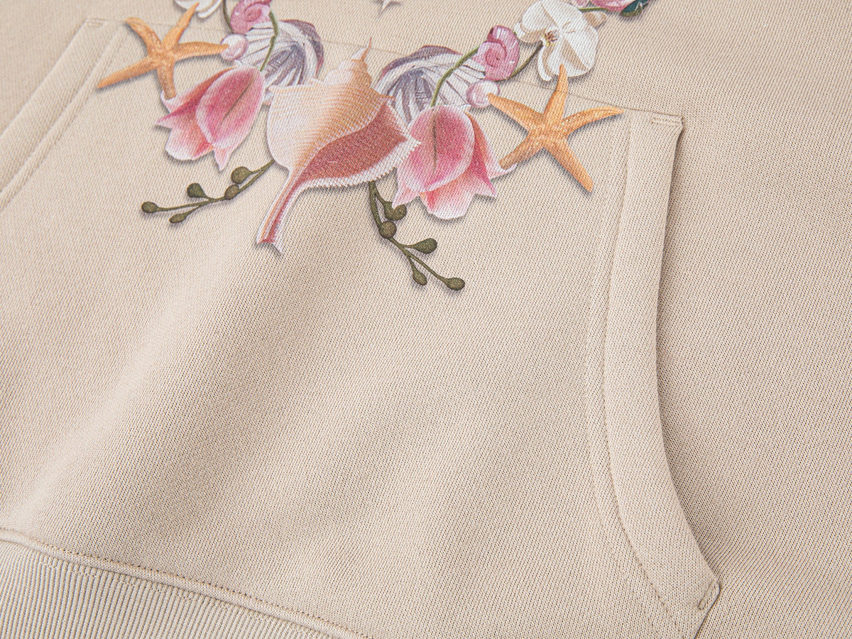 Shell floral print hoodie
