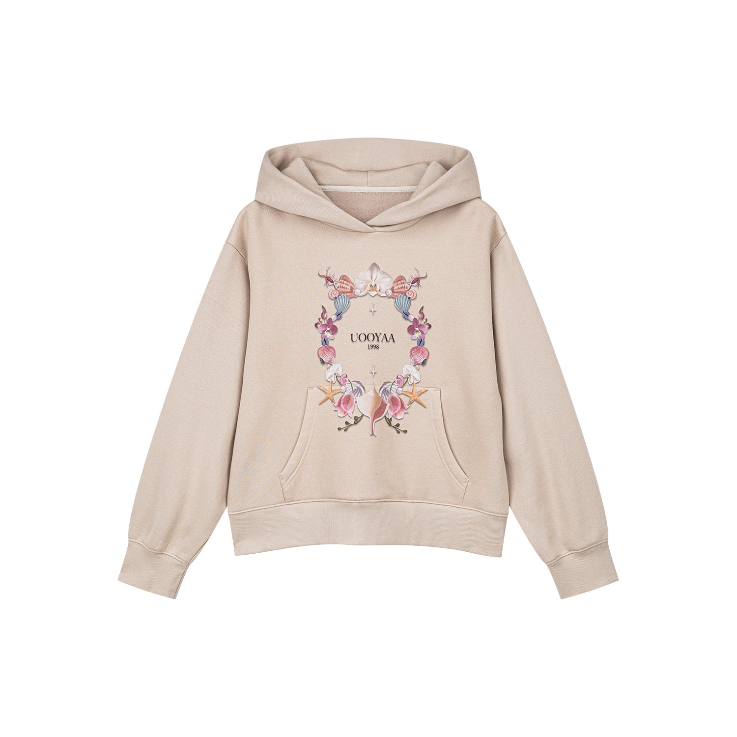 Shell floral print hoodie