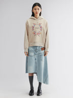 Shell floral print hoodie