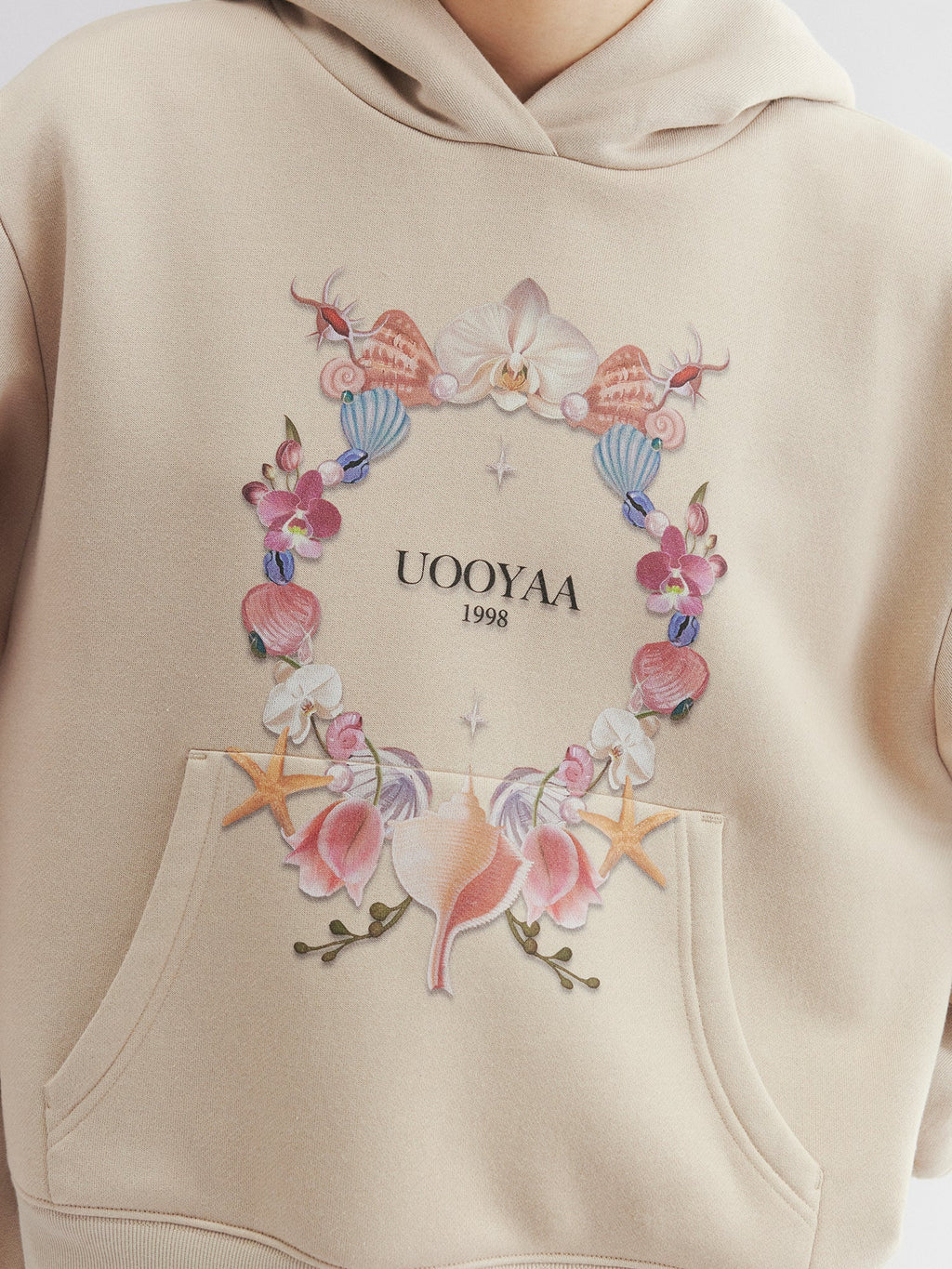 Shell floral print hoodie