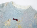 Mermaid print pullover sweater