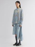 Mermaid print pullover sweater