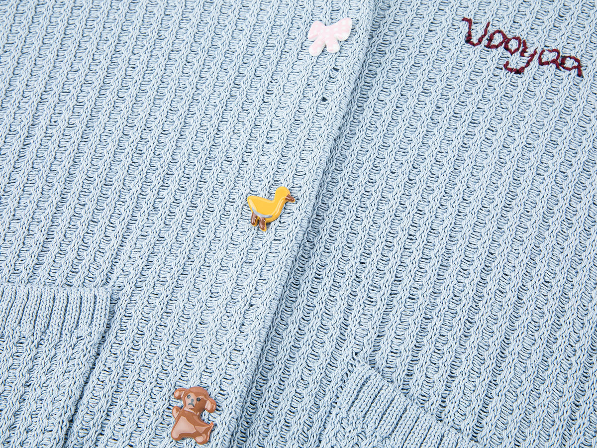 Vintage knit cardigan with novelty buttons
