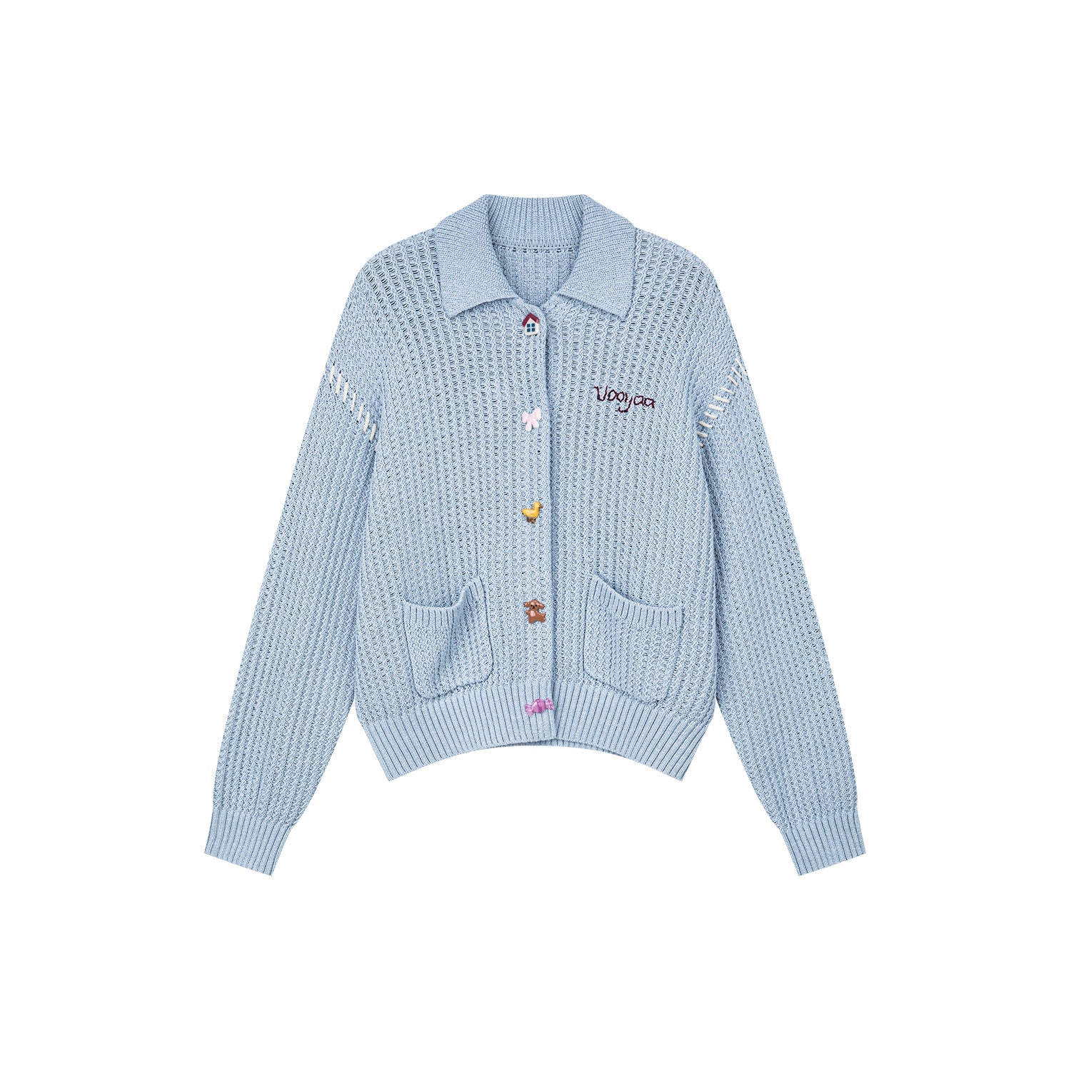 Vintage knit cardigan with novelty buttons