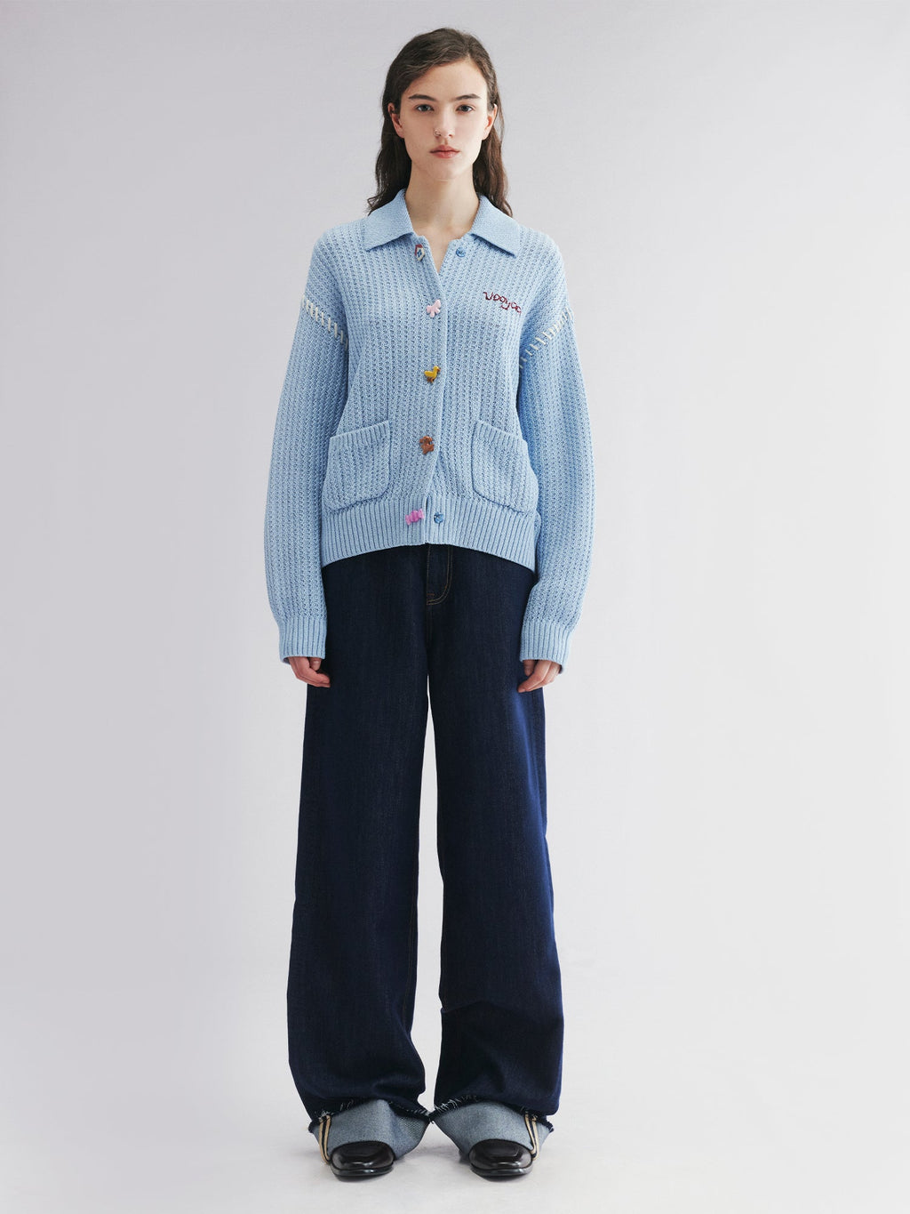 Vintage knit cardigan with novelty buttons