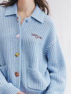 Vintage knit cardigan with novelty buttons