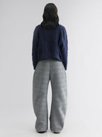 Cable knit collar cardigan