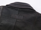 Vintage-inspired cocoon leather coat