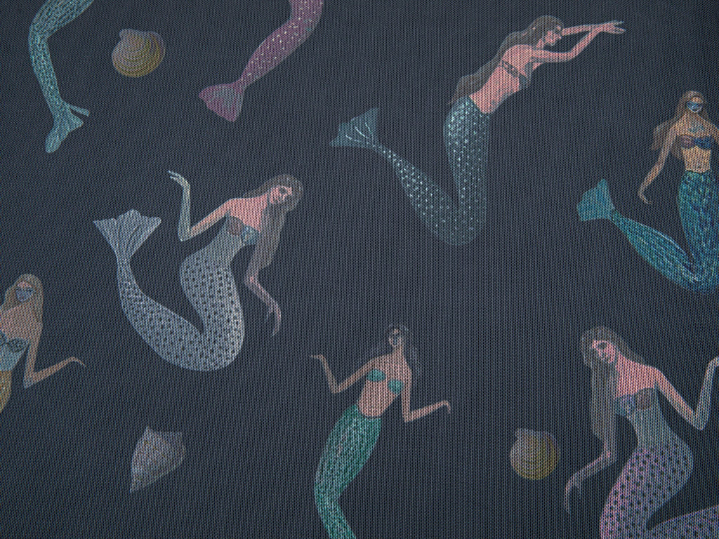 Mermaid mesh print t-shirt
