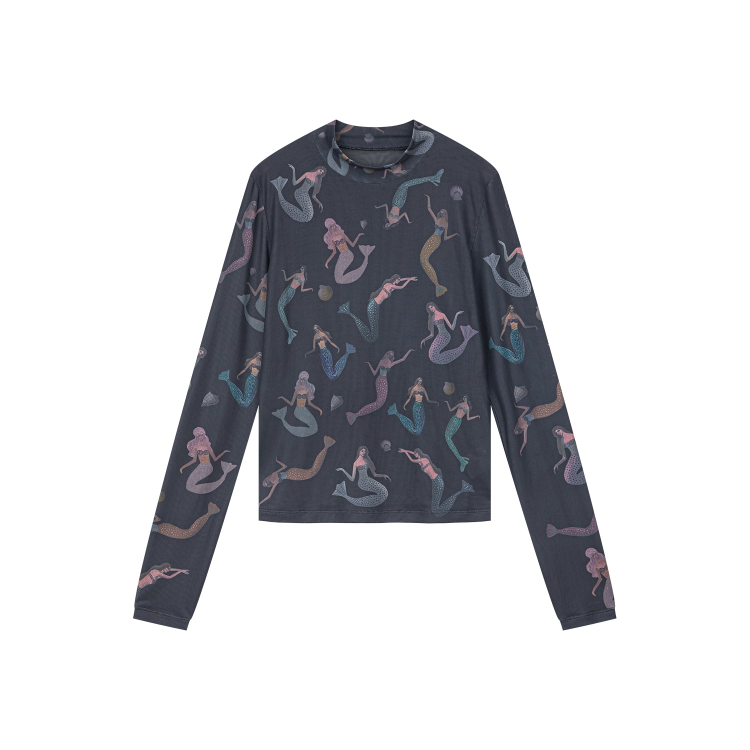 Mermaid mesh print t-shirt