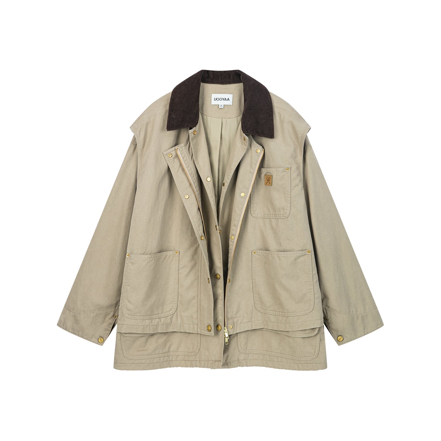 Two-piece layered utility jacket