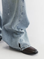 Twisted seam denim pants