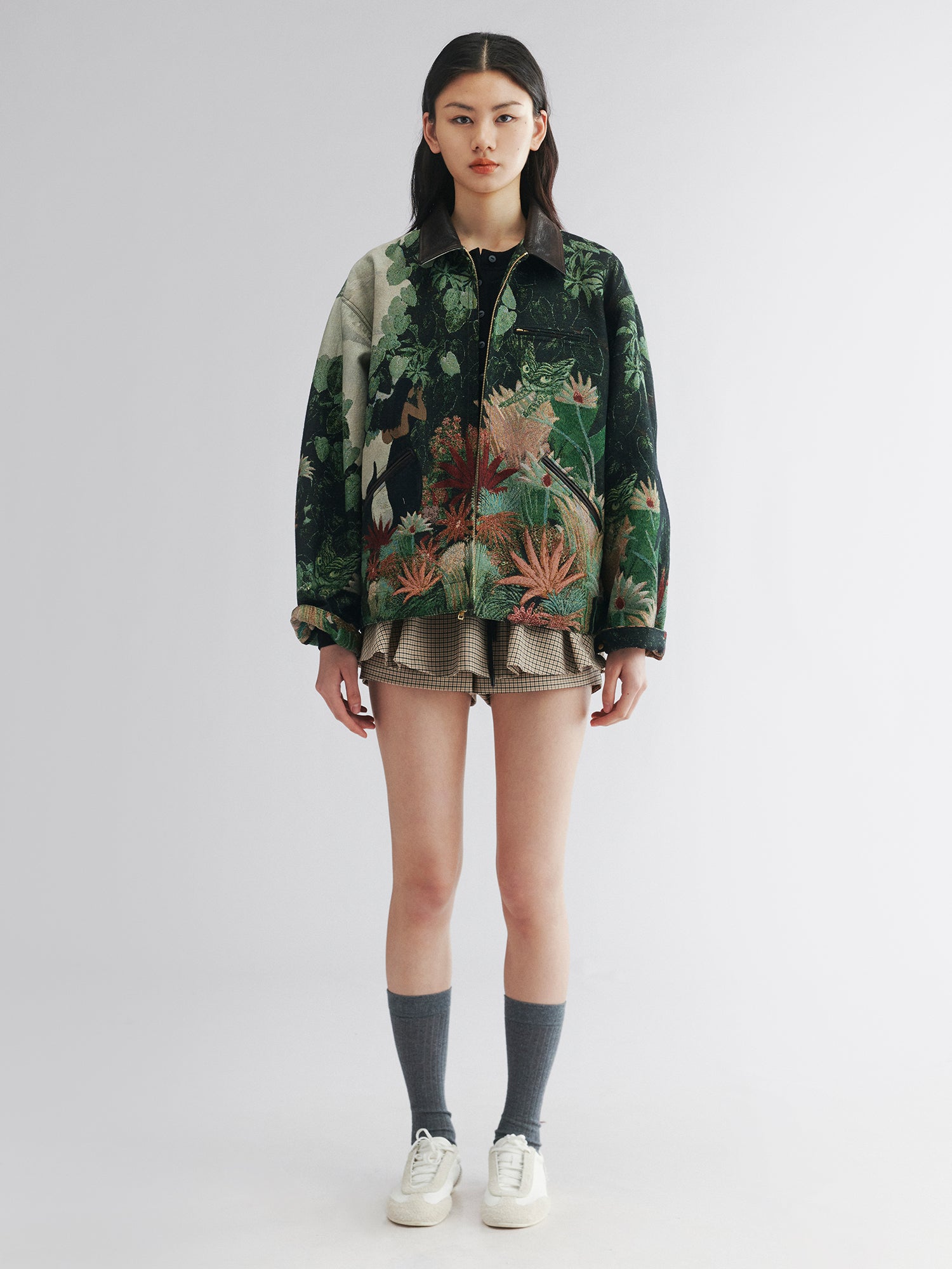 Jungle print jacquard detroit jacket