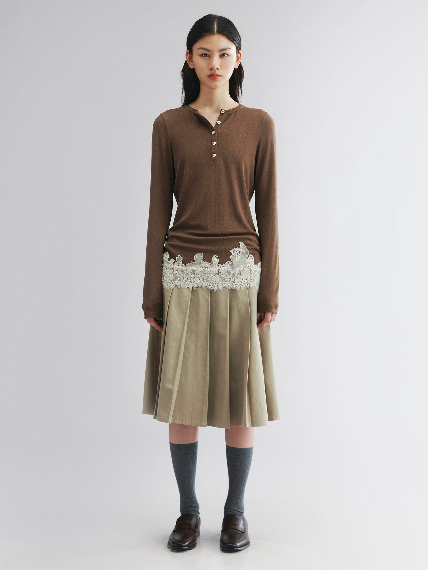 Utility pleated skirt