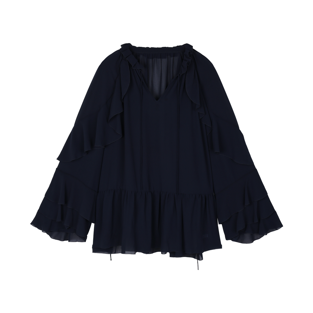 Ruffle trim pullover