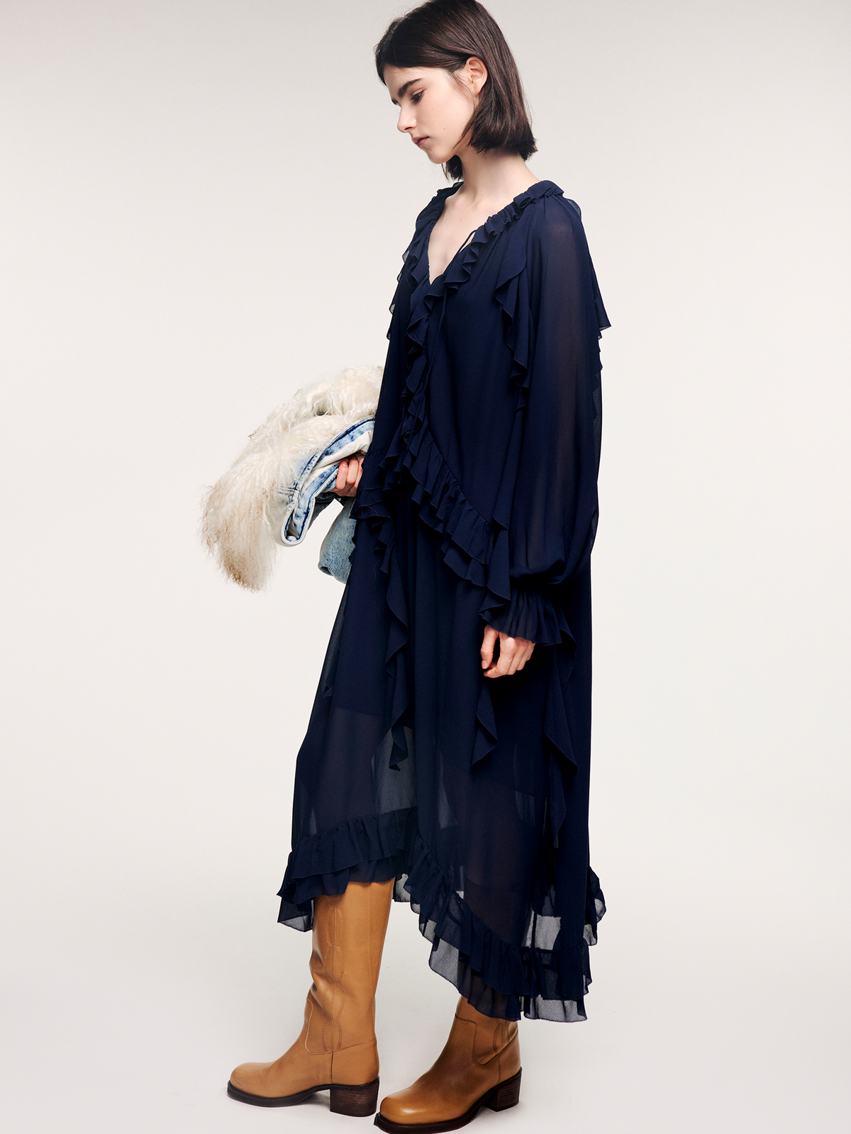 Ruffle hem dress