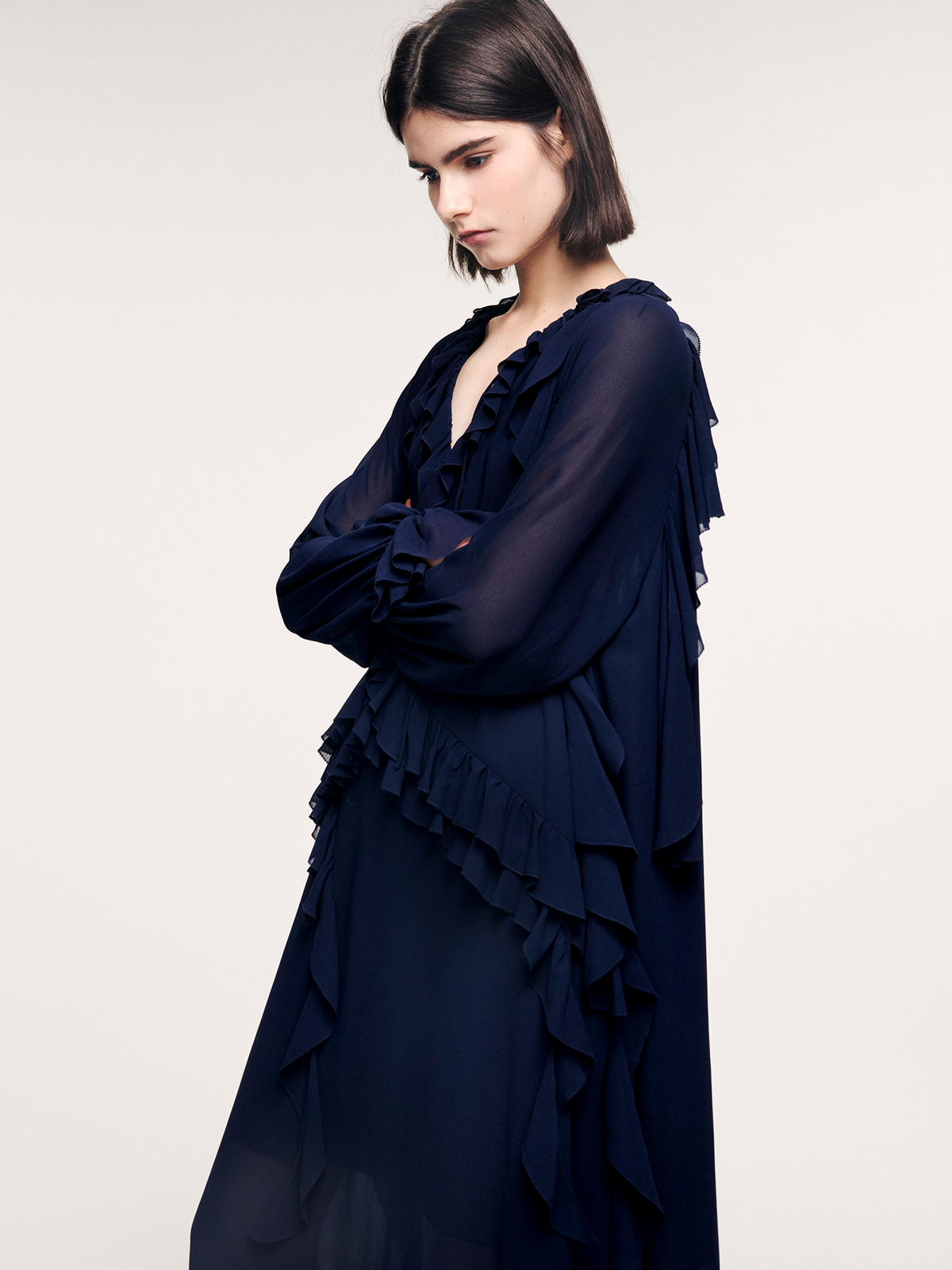 Ruffle hem dress