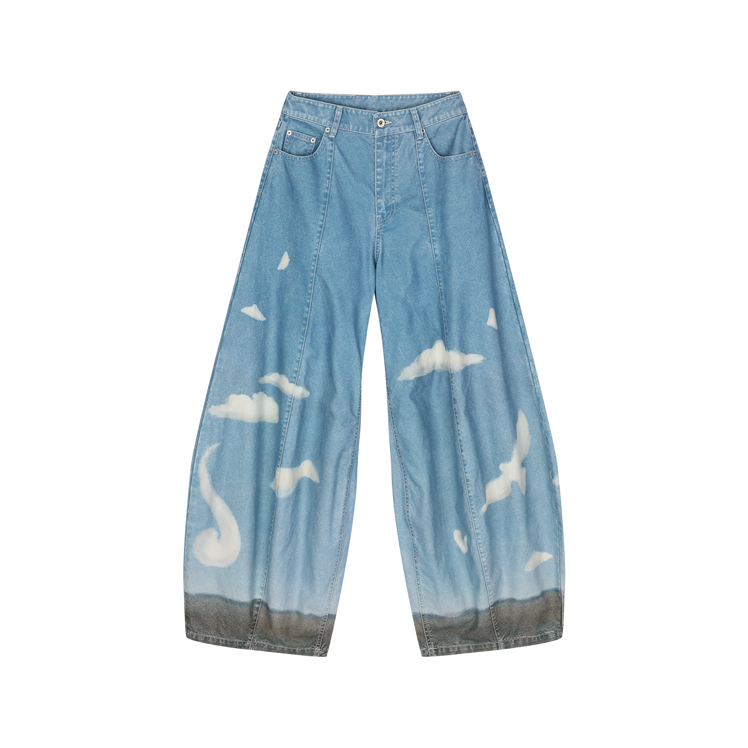 Sky and cloud detail balloon jeans