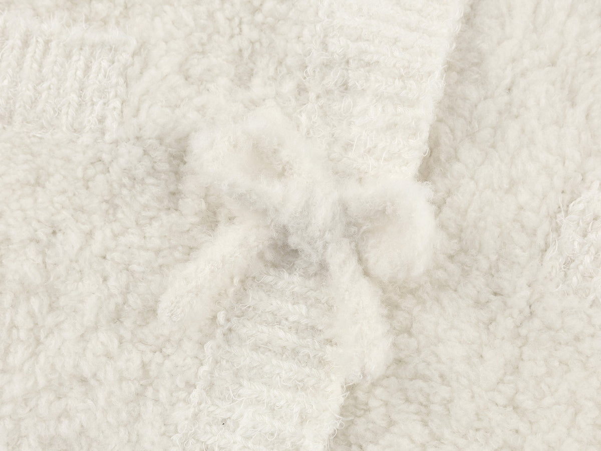 Bow detail knit cardigan in classic French style