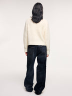 Bow detail knit cardigan in classic French style