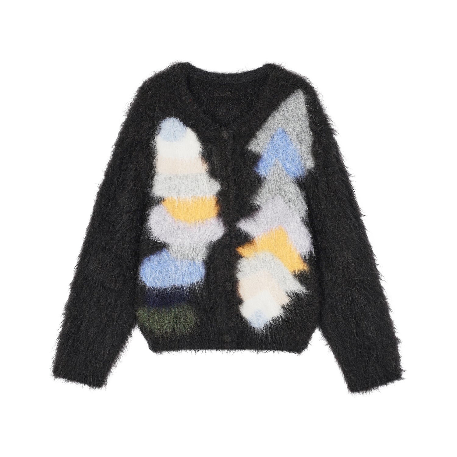 Dreamy pastel color block knit cardigan