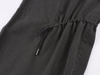 Utility drawstring pants with loose cut