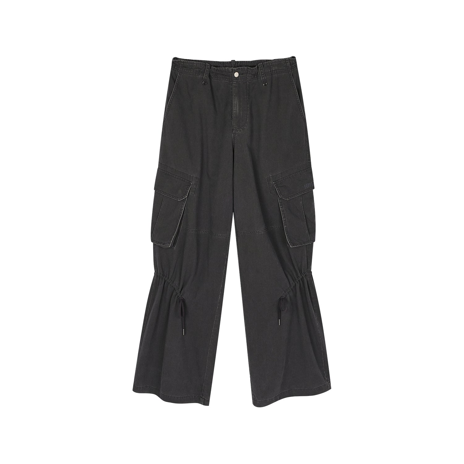 Utility drawstring pants with loose cut