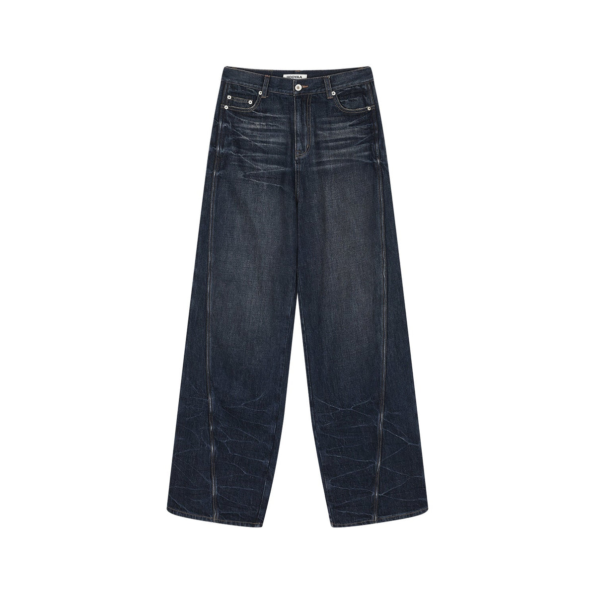 Jeans with wave-textured wire detail for sculpted shape