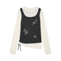 Magical garden beaded layered t-shirt