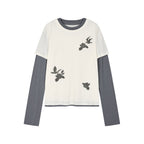 Magical garden beaded layered t-shirt