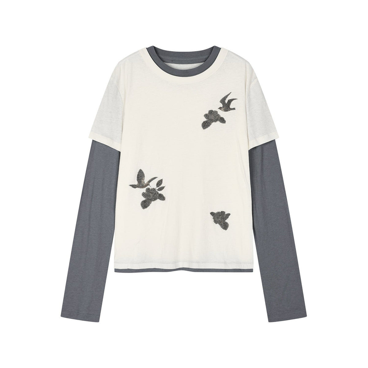 Magical garden beaded layered t-shirt