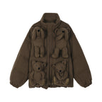 Sad bear 3d down jacket