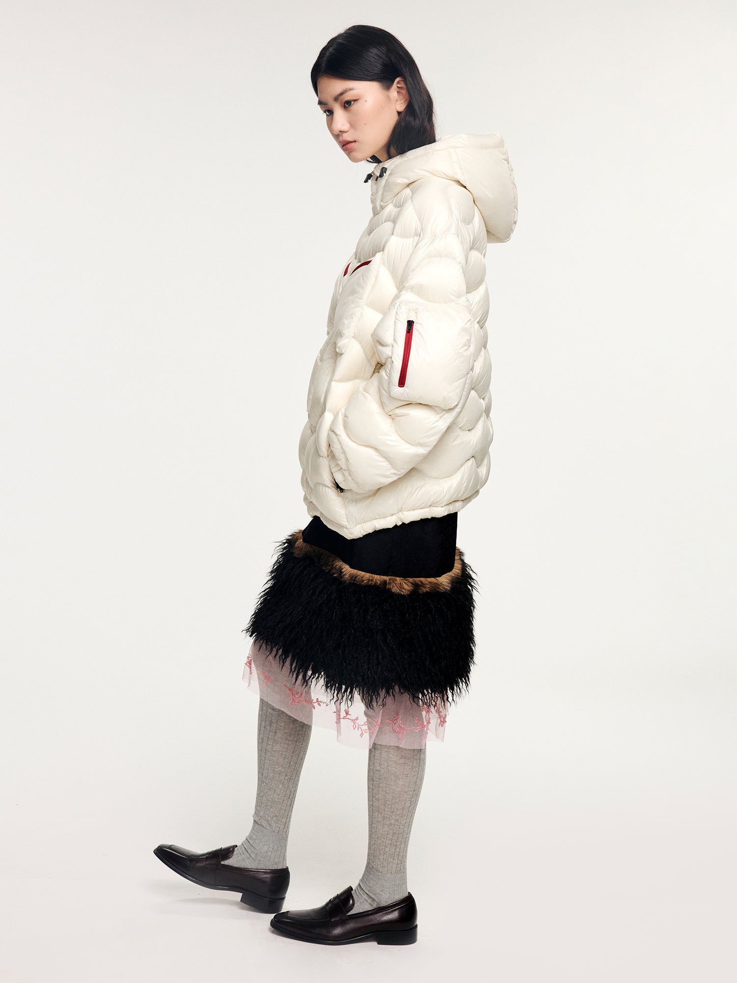 Classic bow outdoor down jacket