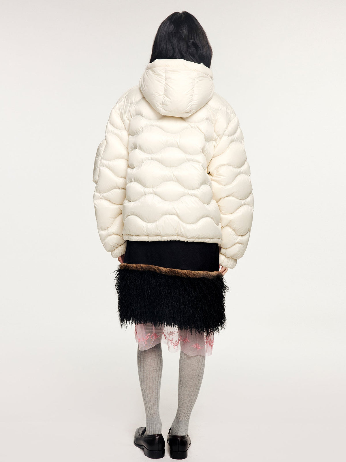 Classic bow outdoor down jacket