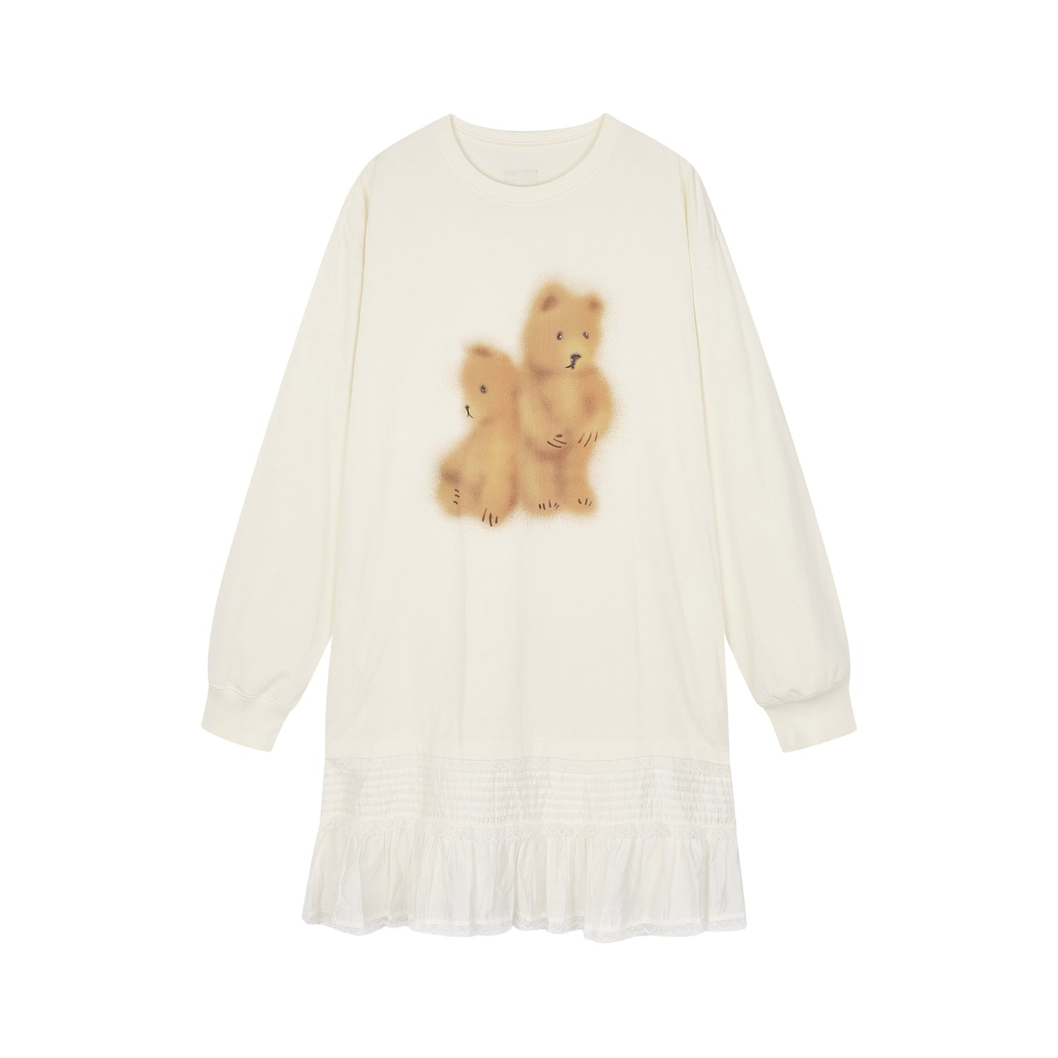 Sad bear long-sleeve t-shirt dress